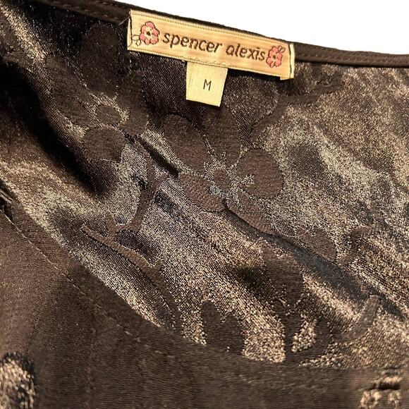 Spencer Alexis Black Floral Burnout Sleeveless Tank Top Women's Medium - Picture 3 of 7